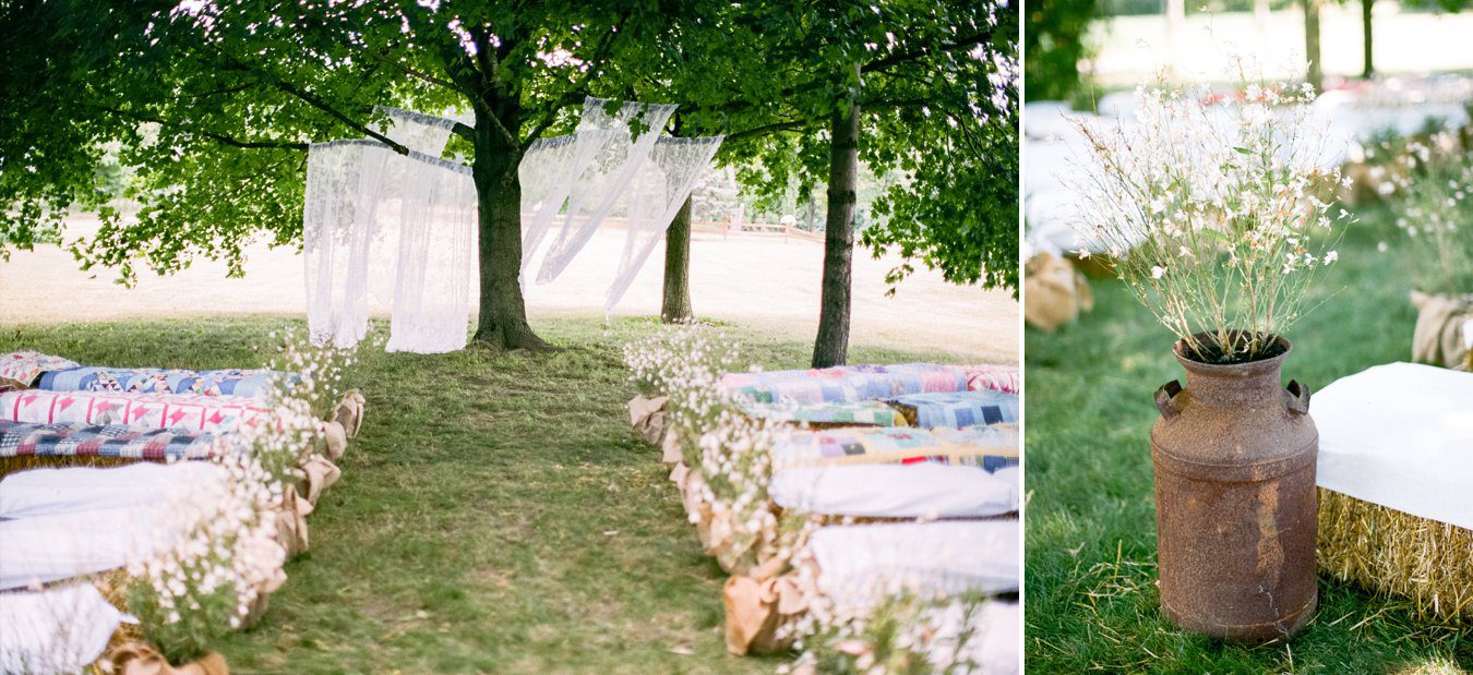 Backyard Wedding | hay bales | Michigan Fine Art Wedding Photographer | Cory Weber Photography