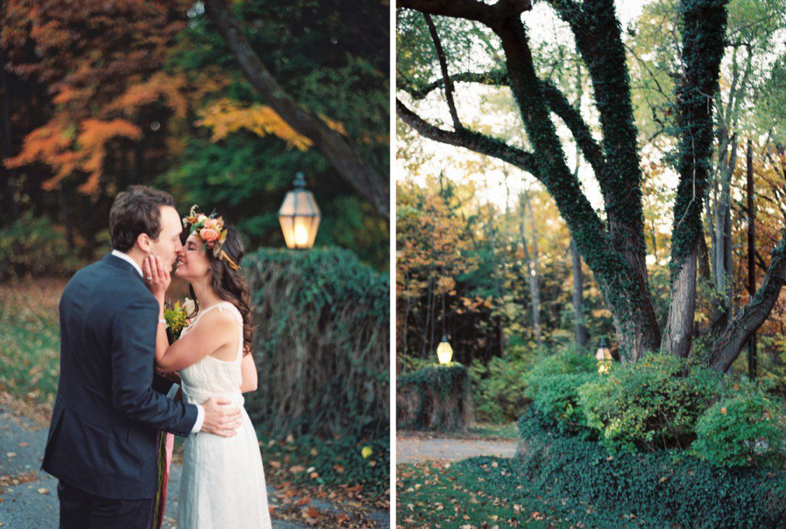 Published northern michigan photographer photographs anniversary session beside ivy fence