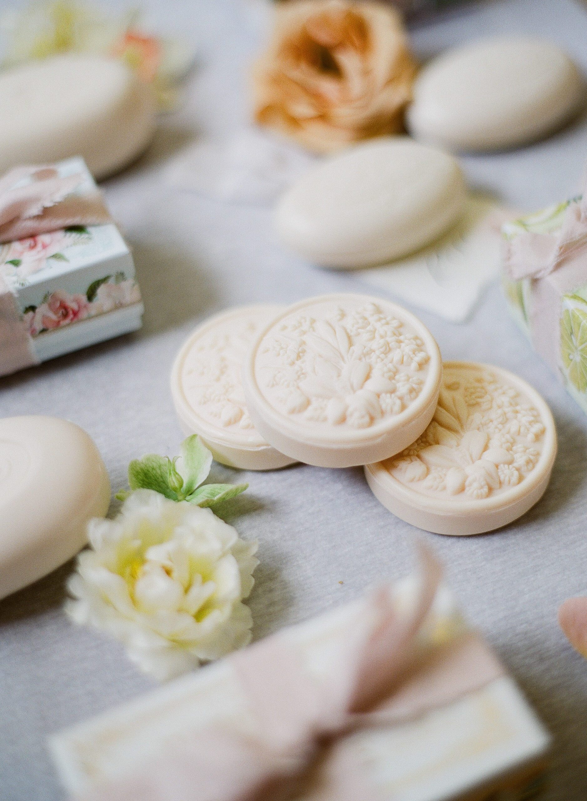 A brand photo of the beautiful impressions on bars of soap