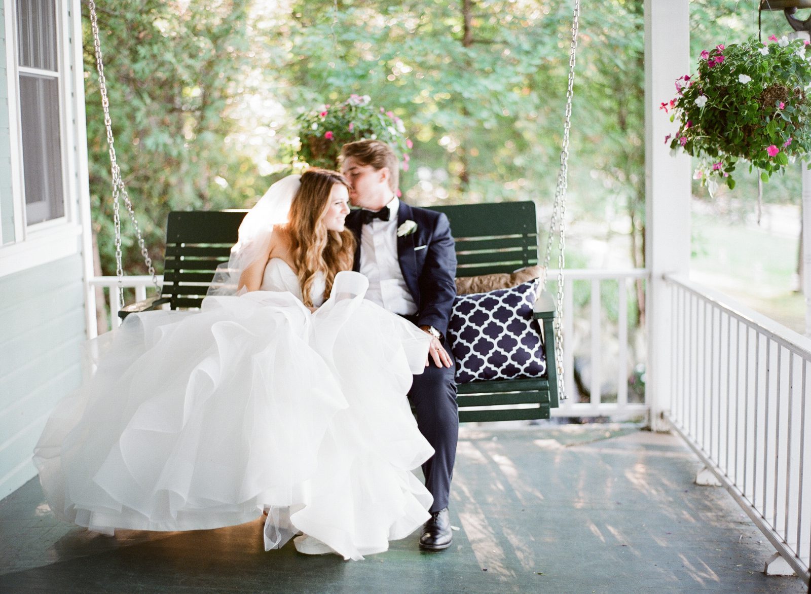 Arcadia Michigan Wedding Photographer shoot with charming porch swing