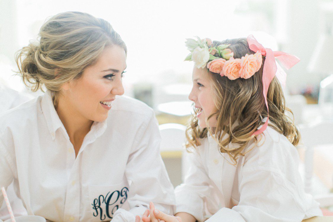 Flower Girl floral crown at a northern michigan wedding